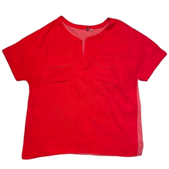 KUT From The Kloth Red Short Sleeve‎ Blouse Size Large - Picture 1 of 9